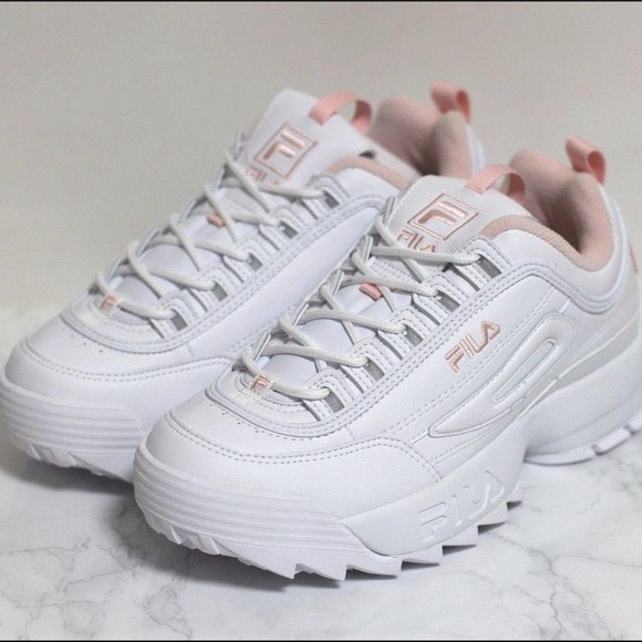 fila shoes white pink